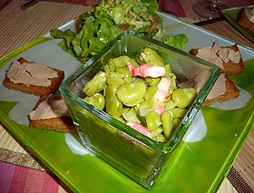 Mijoté de fèves et lardons à la provençale