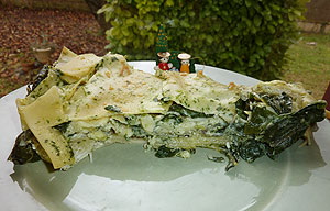 Lasagnes vêtues de vert